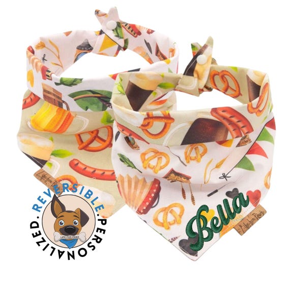 No.2427☘️ 犬猫用 リバーシブル バンダナ XXSサイズ 花柄 ブルー