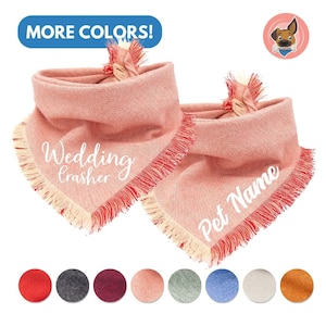 dog Wedding bandanas, personalized wedding message, Engagement Dog Gift, Dog Scarf, Dog Tuxedo Wedding Outfit