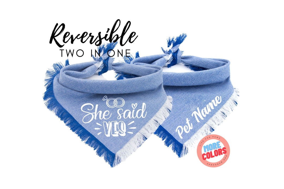 Dog Bandana, Engagement and Wedding Flannel Dog Bandana, Yes We Do Dog