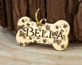 Dog Tag - Dog ID Tag - CollarTag - Personalized Stainless Steel Pet ID Tag - Deep Laser Engraved, Handcrafted with Care