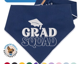 Embroidered Graduation Dog Bandana: Celebration Pet Scarf