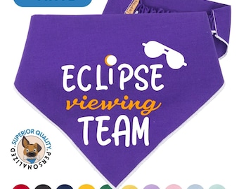 2024 Solar Eclipse Dog Bandana in 11 Colors - Commemorative Eclipse Pet Scarf, Vinyl Printed Dog Accessory, Space-Themed Pet Gear