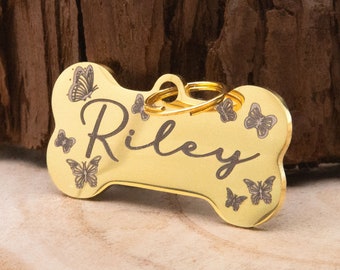 Dog Tag - CollarTag - Personalized Stainless Steel Pet ID Tag - Deep Laser Engraved, Handcrafted with Care