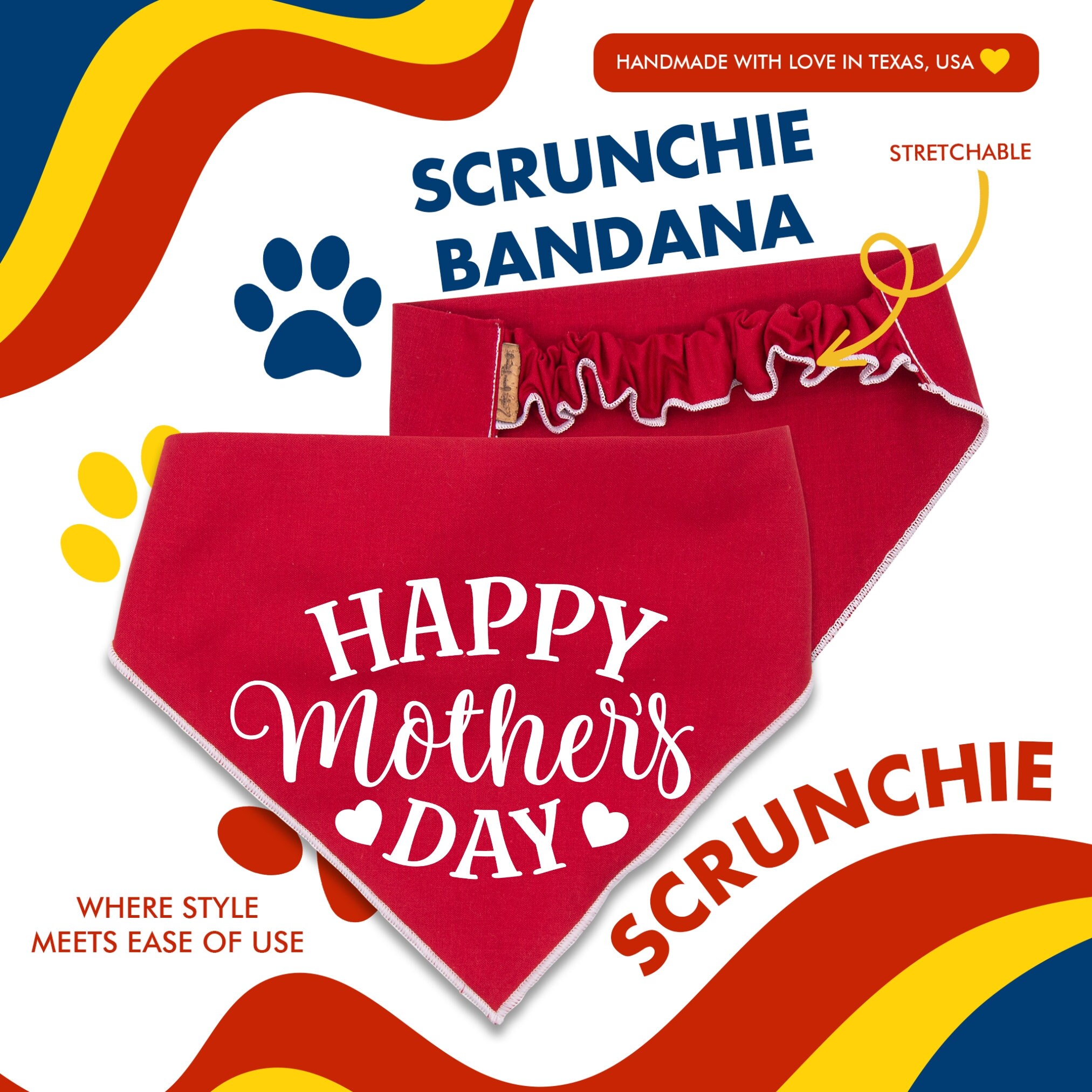 Hundehalstuch 'Happy Birthday Mom' – Klassisches Karomuster Flanell, 68,5 X 45 Cm – Für Kleine Bis Große Hunde
