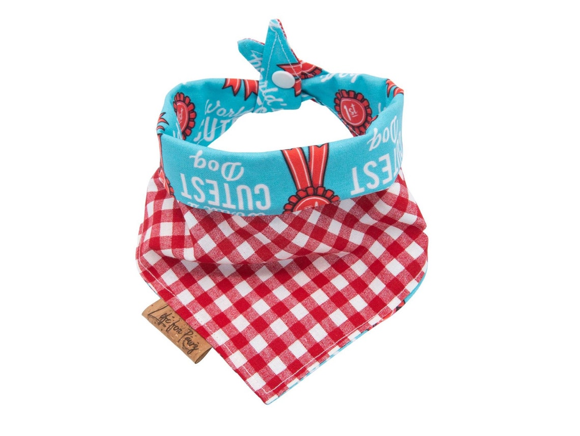 Worlds Cutest Dog Bandana Reversible Tie & Snap Dog Etsy