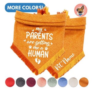 Dog Bandana Pregnancy Announcement • My Parents are Getting me a Human • Baby announcement Bandana • Birth Announcement • Maternity photos