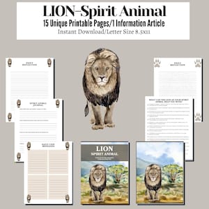 Lion, My Spirit Animal, Spirit Guide, Lion Spirt Animal Printable, Wall Art, Spirit Animal Lion, Inspirational Printable