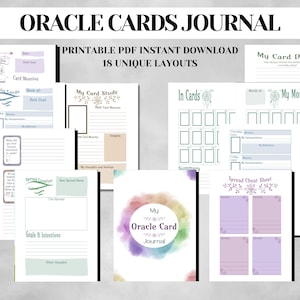 Diário de Cartas Oracle, Diário de Cartas de Tarô, Espiritualidade, Orientação Divina, Insight Intuitivo, Ferramentas de Adivinhação, Crescimento Pessoal, PDF para Imprimir