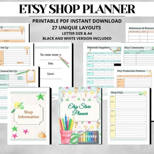 Etsy Shop Planner, Etsy Business Planner, Business Organizer, Etsy Shop Kit, Etsy Seller Planner, Small Business Tools, Online Shop, PDF