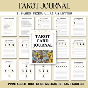 Giornale dei tarocchi, Giornale digitale dei tarocchi, Lettura giornaliera delle carte, Stesura dei tarocchi, Quaderno di lavoro dei tarocchi, Grimorio delle streghe, Oracolo, Mazzo