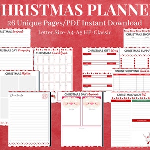 Christmas Planner Printable, Holiday Planner, Gift Budget Planner, Xmas Planner, Christmas Gift List, Christmas Binder, Christmas To Do List