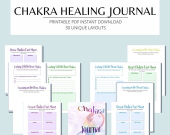 Chakra Healing Journal Printable | 7 Chakra Worksheets & Prompts | Energy Balance Workbook PDF | Instant Download