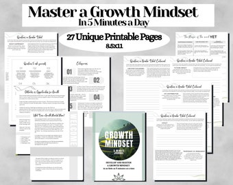 Growth Mindset Journal | Daily Mindset Practice Workbook | Positive Thinking Prompts, Self-Improvement Tracker | Personal Growth Tools