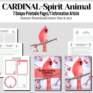 Cardinal Spirit Animal Guide: Printable Journal, Wall Art & Affirmations (Digital Download)