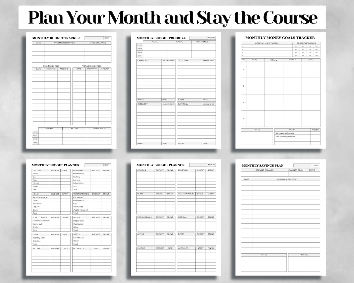 Budget Printable Binder Budget Spreadsheets Monthly Budget - Etsy