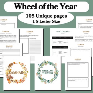 Wheel of the Year Planner PDF - Wiccan Sabbats Calendar - Printable Pagan Planner - Witchcraft Journal