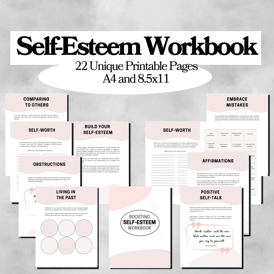 Self Esteem Workbook, Self Esteem Journal, Confidence, Worthiness, Self ...