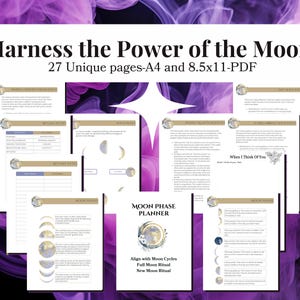 Moon Planner, Lunar Journal, Lunar Rituals, New Moon Ritual, Full Moon Ritual, Intention Setting, Manifestation, Printable Planner