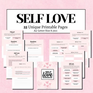 Self Love Workbook, Therapy Journal, Self Care, Mental Wellbeing, Mental Health, Self Confidence, Self Esteem, Love Yourself, Printable