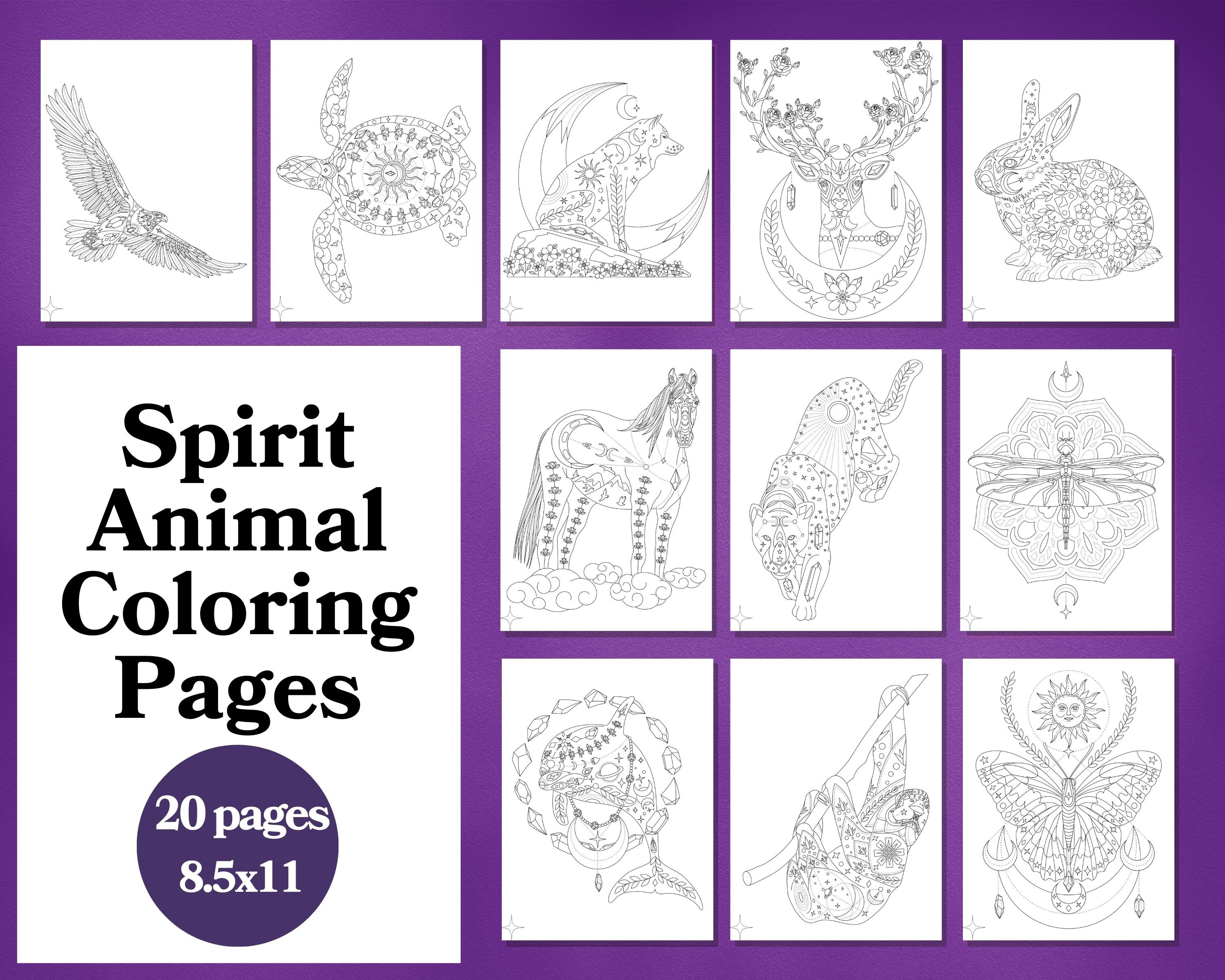 Spirit Animal Coloring Pages for Adults, Coloring Pages Printable ...