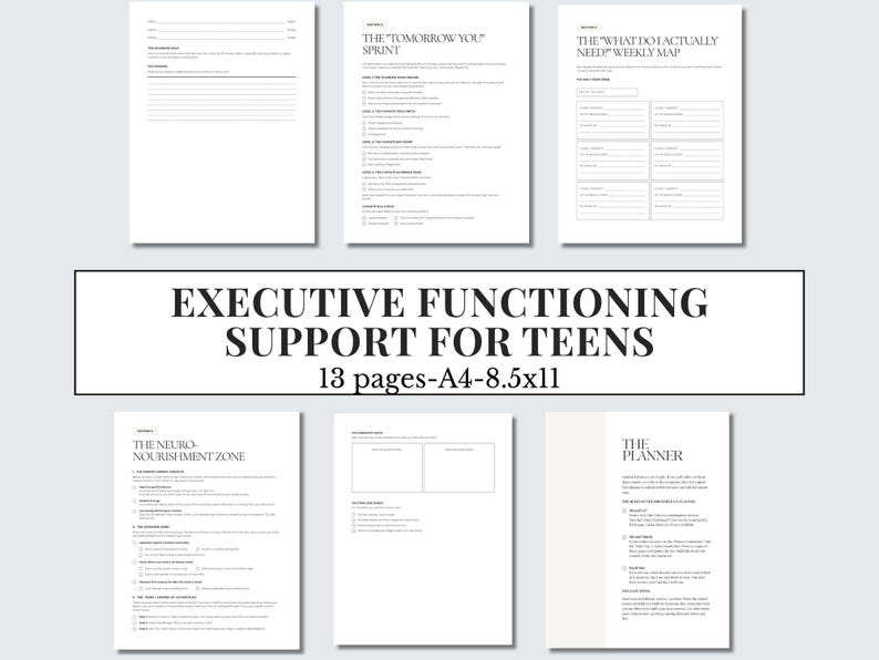 Executive Functioning Planner for Teens | ADHD Student Planner ...
