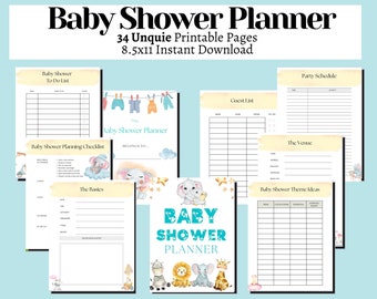 Baby Shower Planner, Baby Shower Printable, Baby Shower Game Planner, New Baby Planning, Baby Shower Budget, Baby Registry, Seating Chart