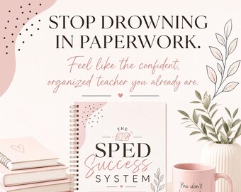 IEP Case Manager Binder | Special Education Data Tracker Book | IEP Compliance Workbook for SPED Teachers | Self-Care Lesson Planner