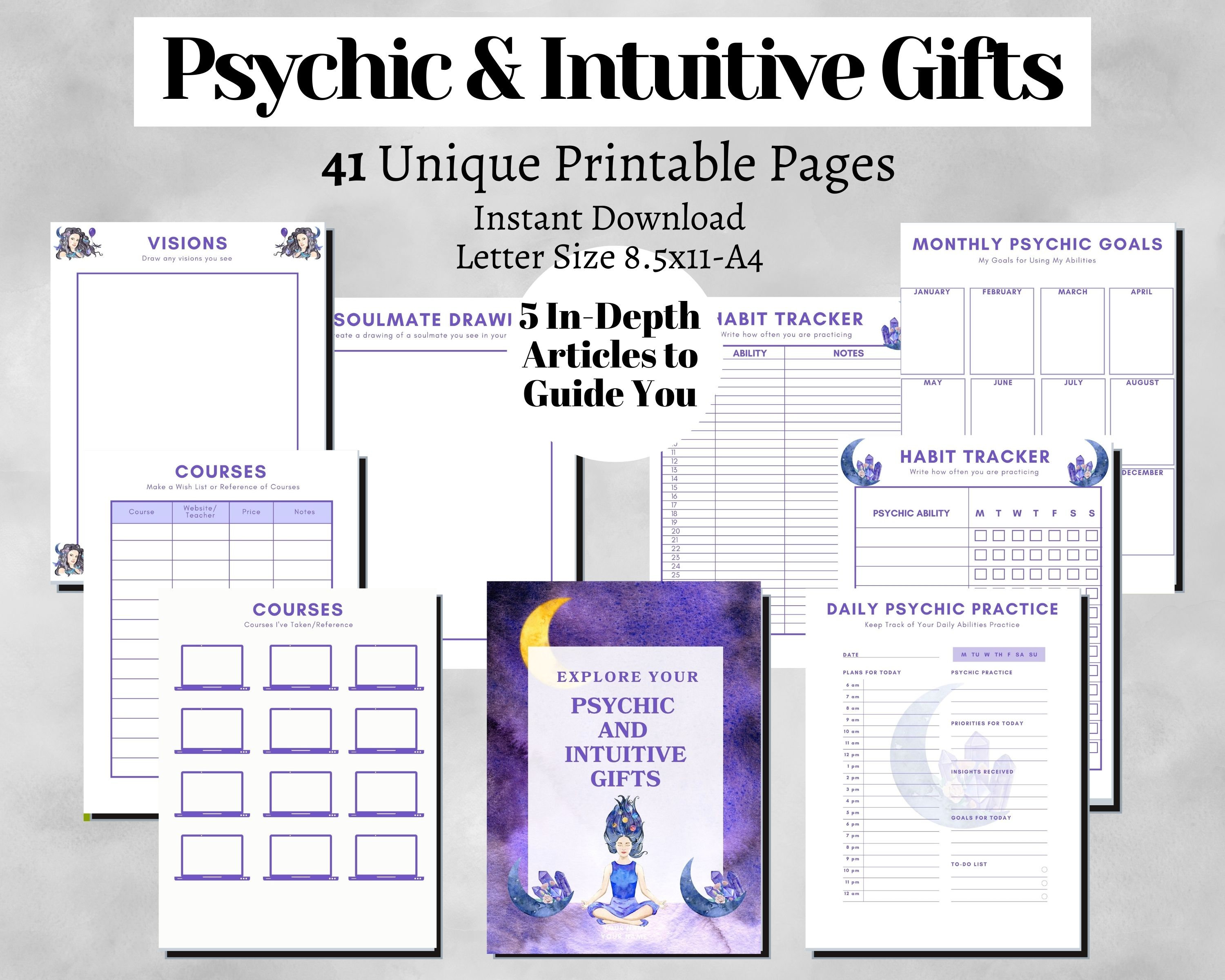 Psychic Journal Intuitive Gifts Guided Prompts Spiritual