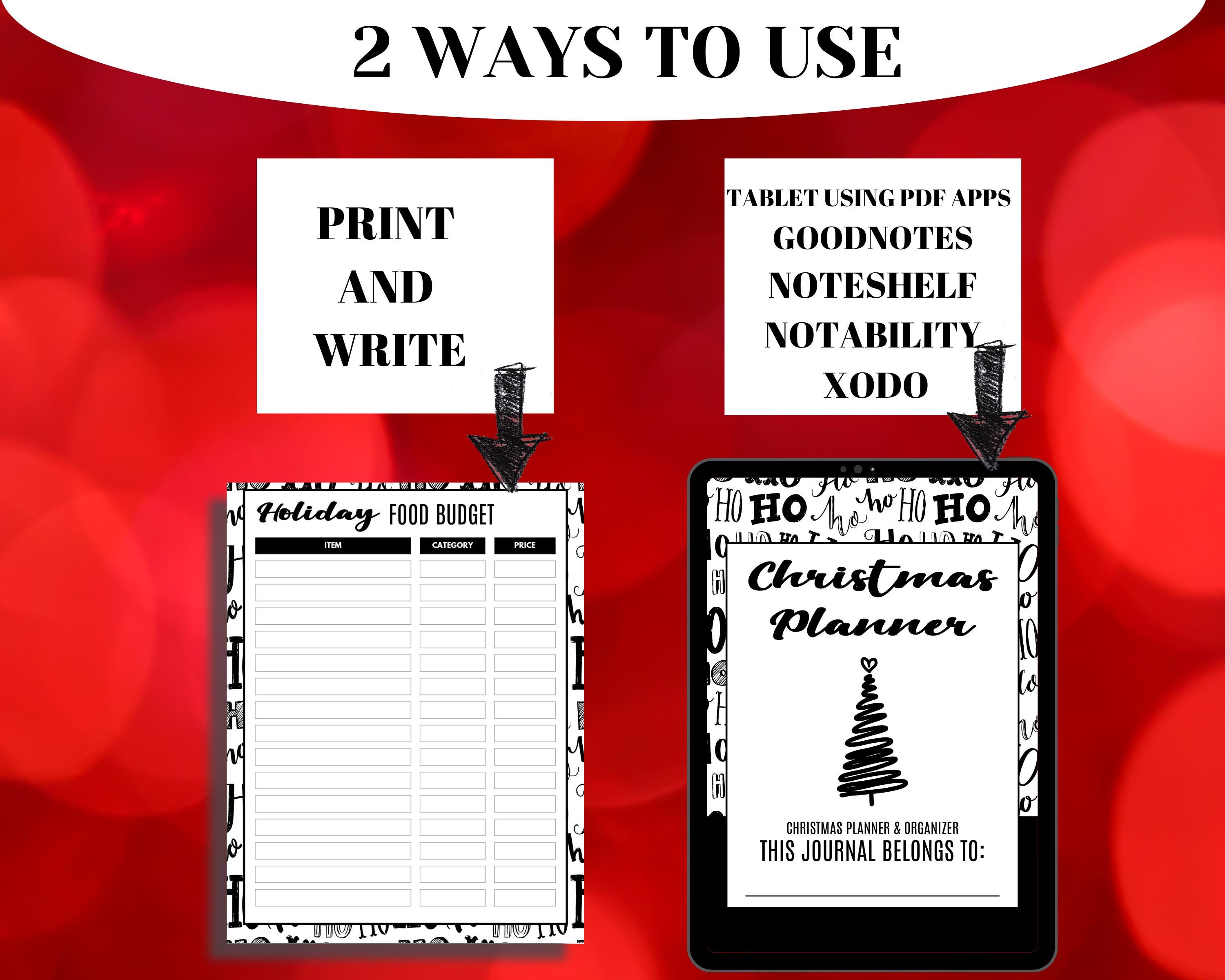 Christmas Planner Printable Holiday Planner Gift Budget - Etsy