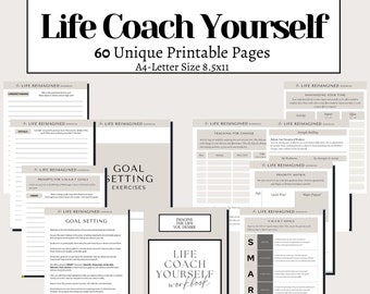 Life Coach Yourself Workbook PDF | Self Coaching Journal & Worksheets | Personal Growth, Goal Setting, Reflection Printable