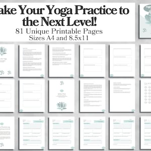Printable Yoga Journal & Planner: Goal Tracker, Self Care (81 Pages) (Digital Download)