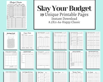 Budget Printable Binder Budget Spreadsheets Monthly Budget Tracker Book Budget Printable Planner Template 19 Page  Instant Download