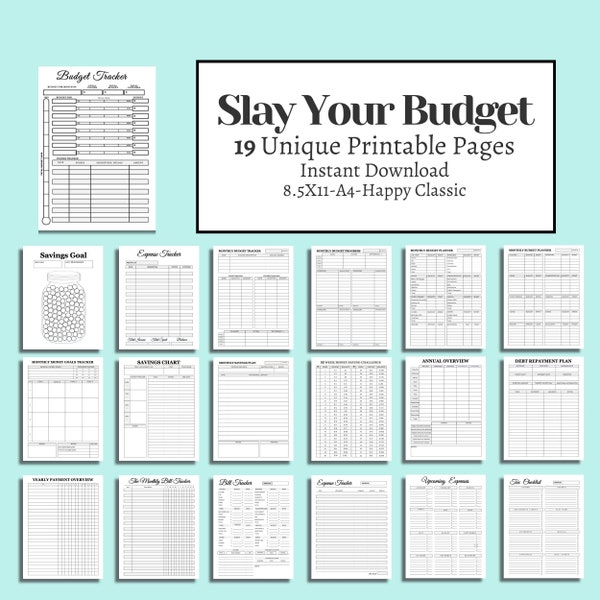 Budget Printable Binder Budget Spreadsheets Monthly Budget Tracker Book Budget Printable Planner Template 19 Page  Instant Download