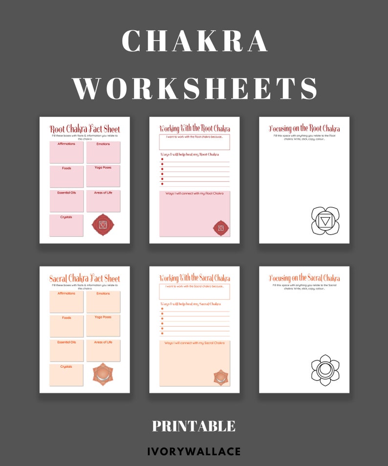 Chakra Healing Journal Printable | 7 Chakra Worksheets & Prompts ...