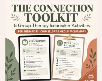 The Connection Toolkit, 5 Group Therapy Icebreaker Activities | Printable & Digital Worksheets for Therapists and  Counselors