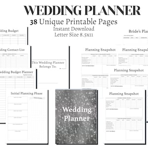 Wedding Planner Printable, Printable Wedding Planner Kit, Wedding Binder Template, Wedding Planning Book, Wedding Planner Organizer