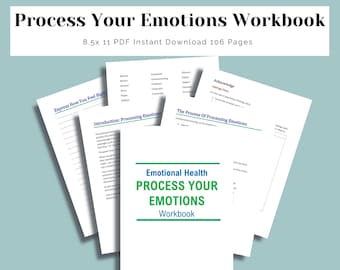 Emotional Processing Workbook PDF | Mental Health Workbook Printable | Therapy Journal | Shadow Work Journal | Self Reflection Worksheets