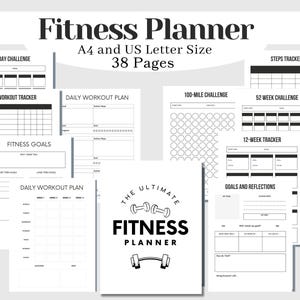 Fitness Planner Printable: Meal & Workout Tracker (Digital Download)