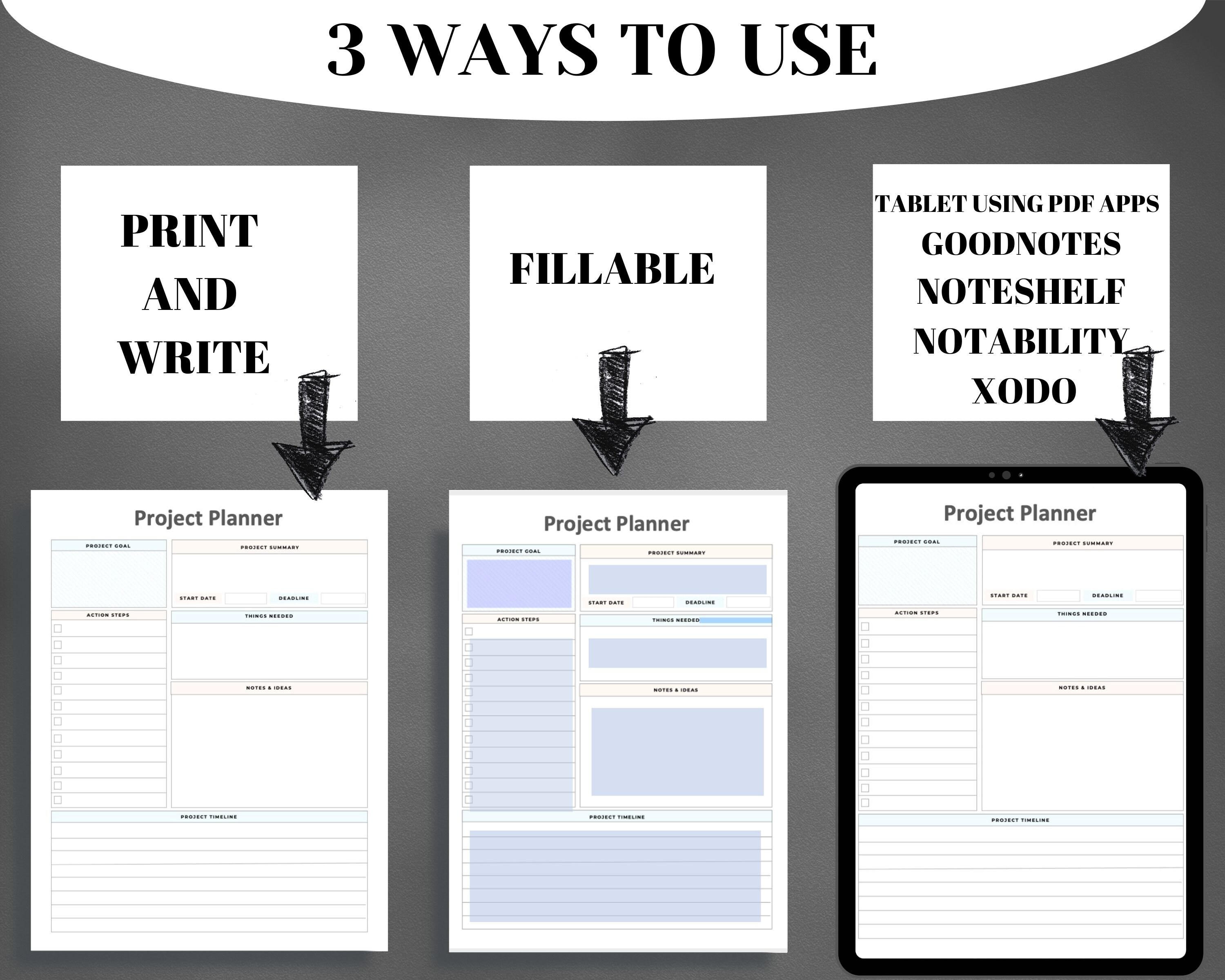 Project Planner, Project Printable, Productivity Planner, Project ...