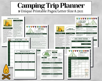 Camp Planner, Camp Meal Planner, Camp Checklist, Camp Supplies, Camping Tips and Hacks, Camping Preparation, Meal Prep, Camping Trip