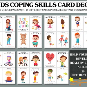 Bewältigungstechniken für Kinder, Bewältigungstechniken, Karteikarten, Bewältigungstechniken, Stressbewältigungstechniken, Emotionsregulierung, ruhige Ecke