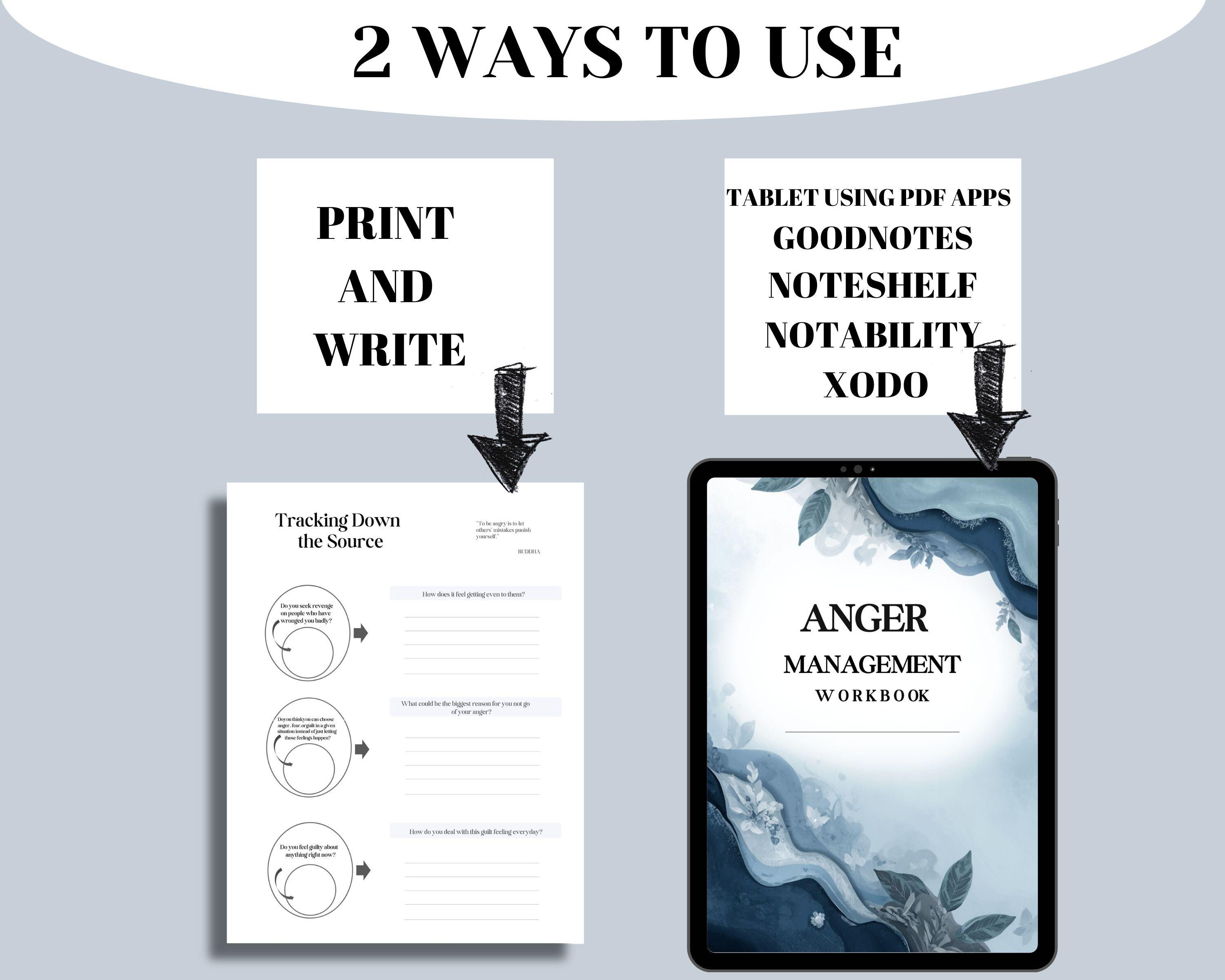 Anger Management Workbook Printable PDF | Self Reflection Journal ...