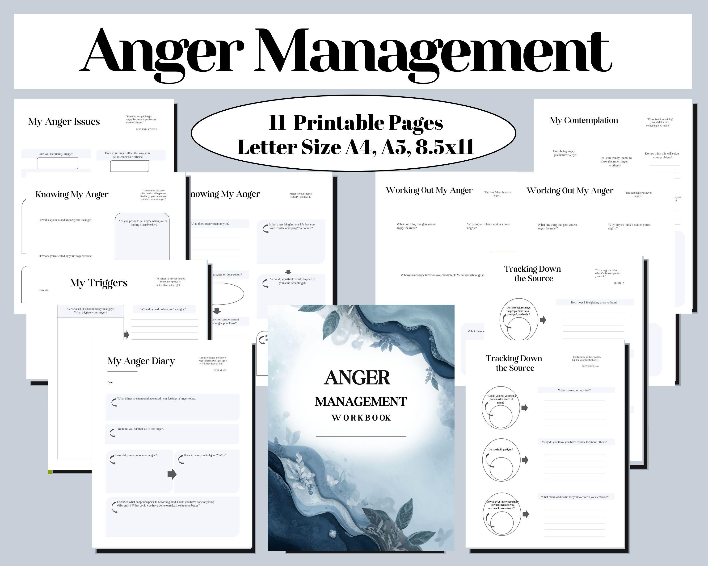 Anger Management Workbook Printable PDF | Self Reflection Journal ...