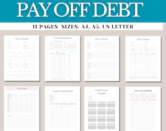 Debt Tracker Printable, Debt Payoff Planner, Debt Snowball Worksheet, Credit Card Payoff Tracker, Budget Planner PDF, Debt Free Journey