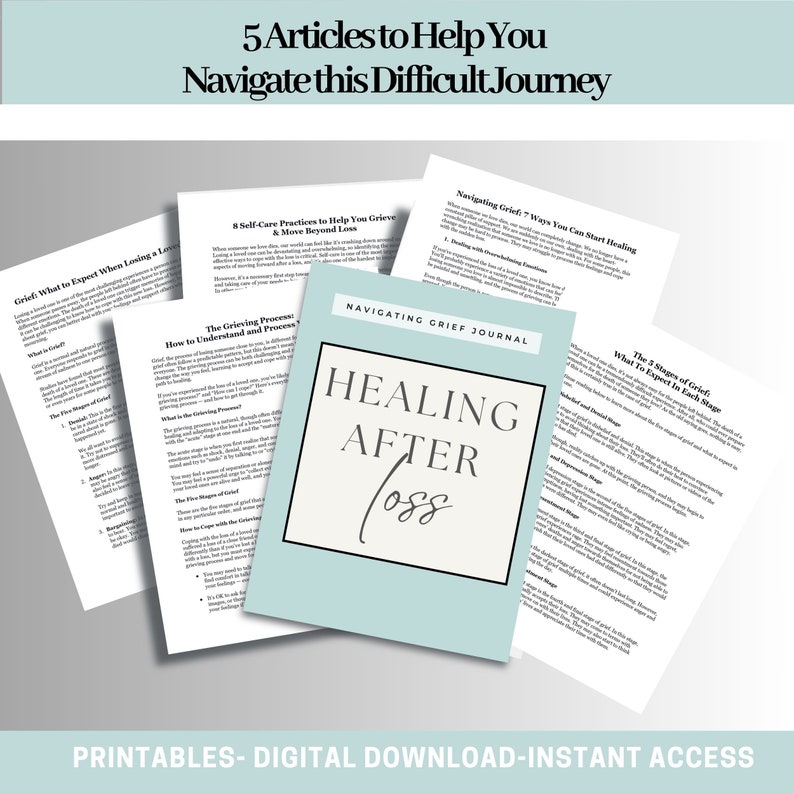 Grief Journal Printable | Healing After Loss Workbook | Bereavement ...