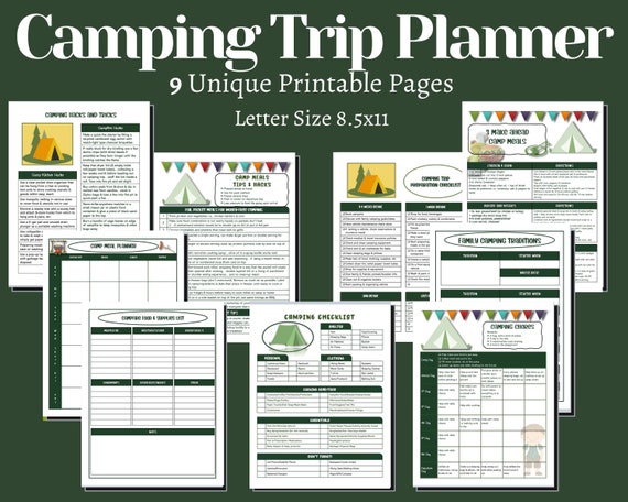 Camp Supplies Camp Planner Camp Meal Planner Camp