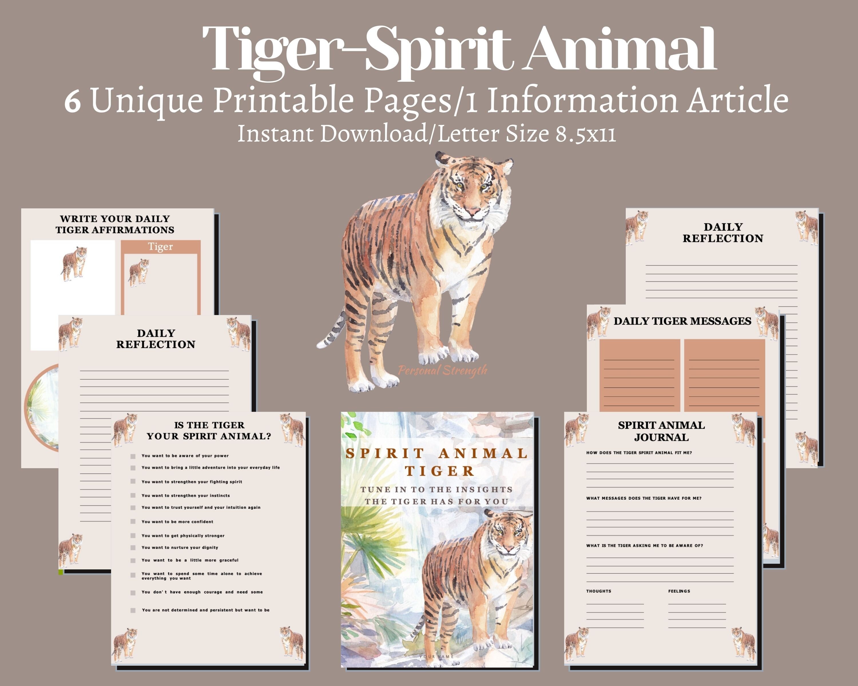 My Spirit Animal Spirit Guide Tiger Spirt Animal Printable - Etsy My Spirit Animal Spirit Guide Tiger Spirt Animal Printable - Etsy