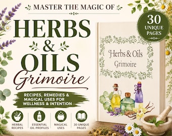 Herbal Grimoire, Witchcraft Workbook, Potion Recipes, Apothecary Pages  | Herbalism Workbook | Essential Oils Binder | Book of Shadows