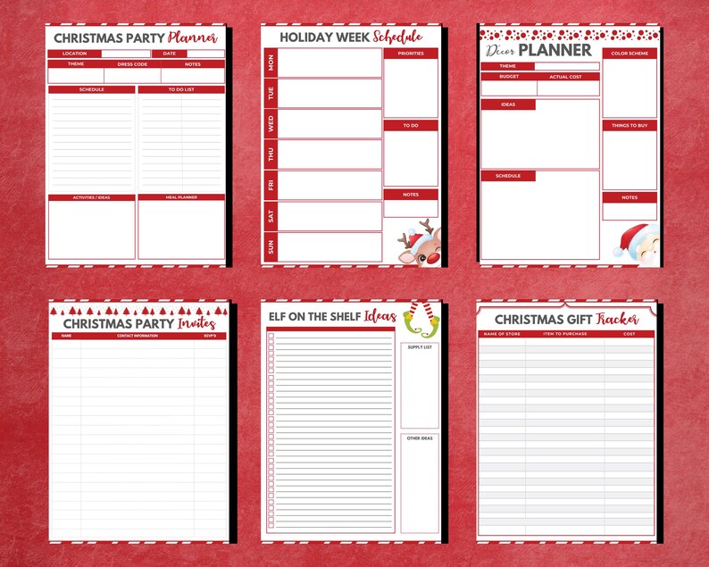 Christmas Planner Printable, Holiday Planner, Gift Budget Planner, Xmas ...