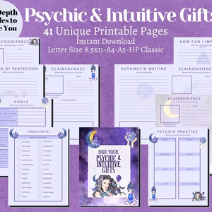 Regali intuitivi psichici, diario di sviluppo spirituale, abilità psichiche, pianificatore mistico, diario di stregoneria, lavoro celeste, pianificatore stampabile